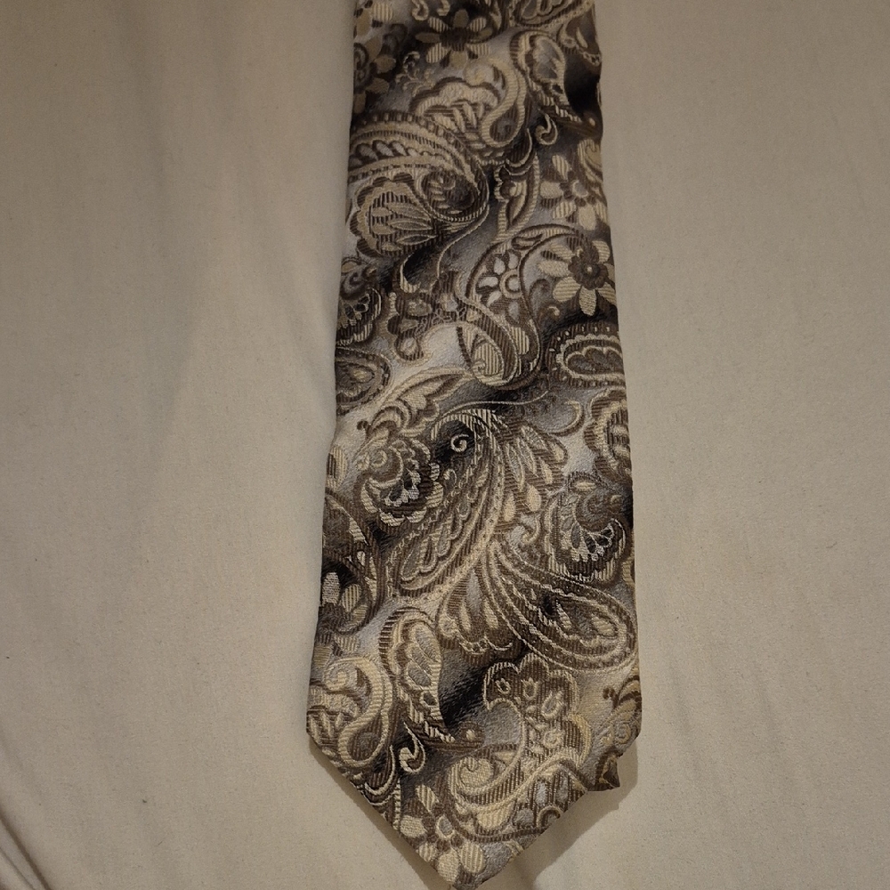 ZANETTI Paisley Tie in Black and Grey